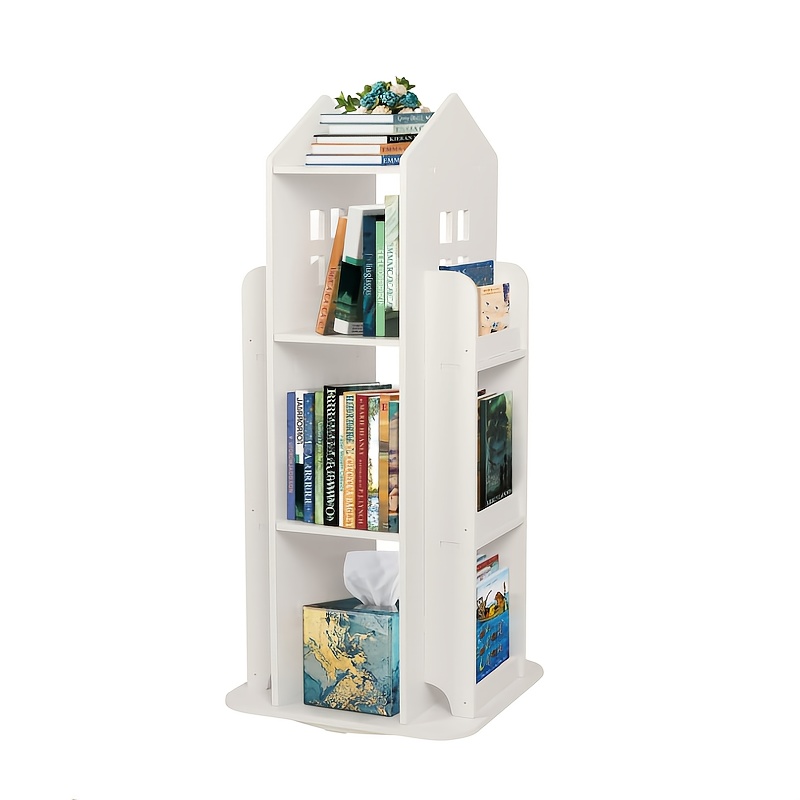 TEMU 1pc Vertical Shelf, Rotating Bookshelf, 360° Revolving Bookcase Floor-standing Storage Organizer Shelves Display Rack Used In Bedrooms Living