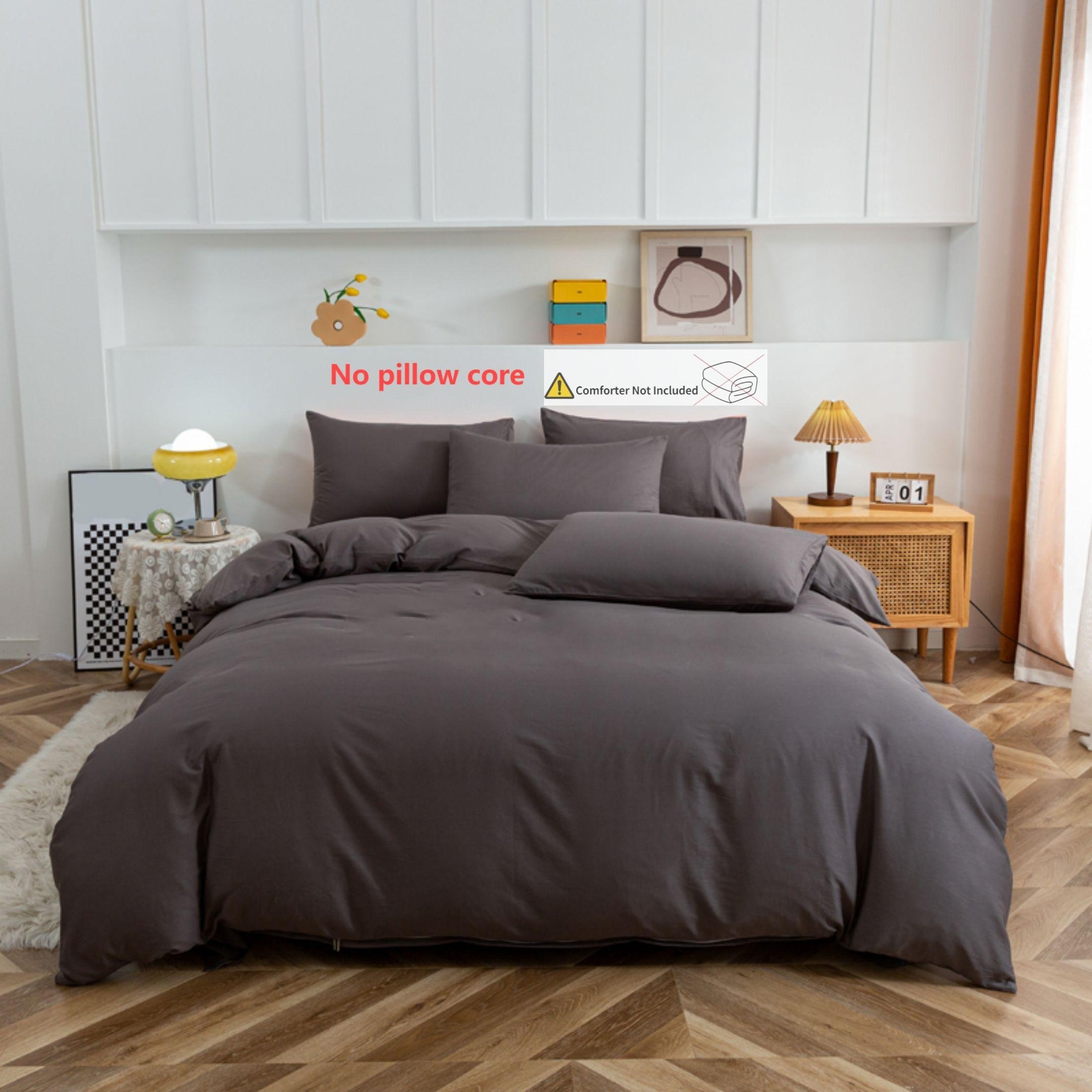 TEMU 3pcs Solid Brushed Duvet Cover Set [1pc Duvet Cover And 2pcs Pillowcases] Bed Sheet Not Included, Filling Not Included [fabric Weight 80g/m²]