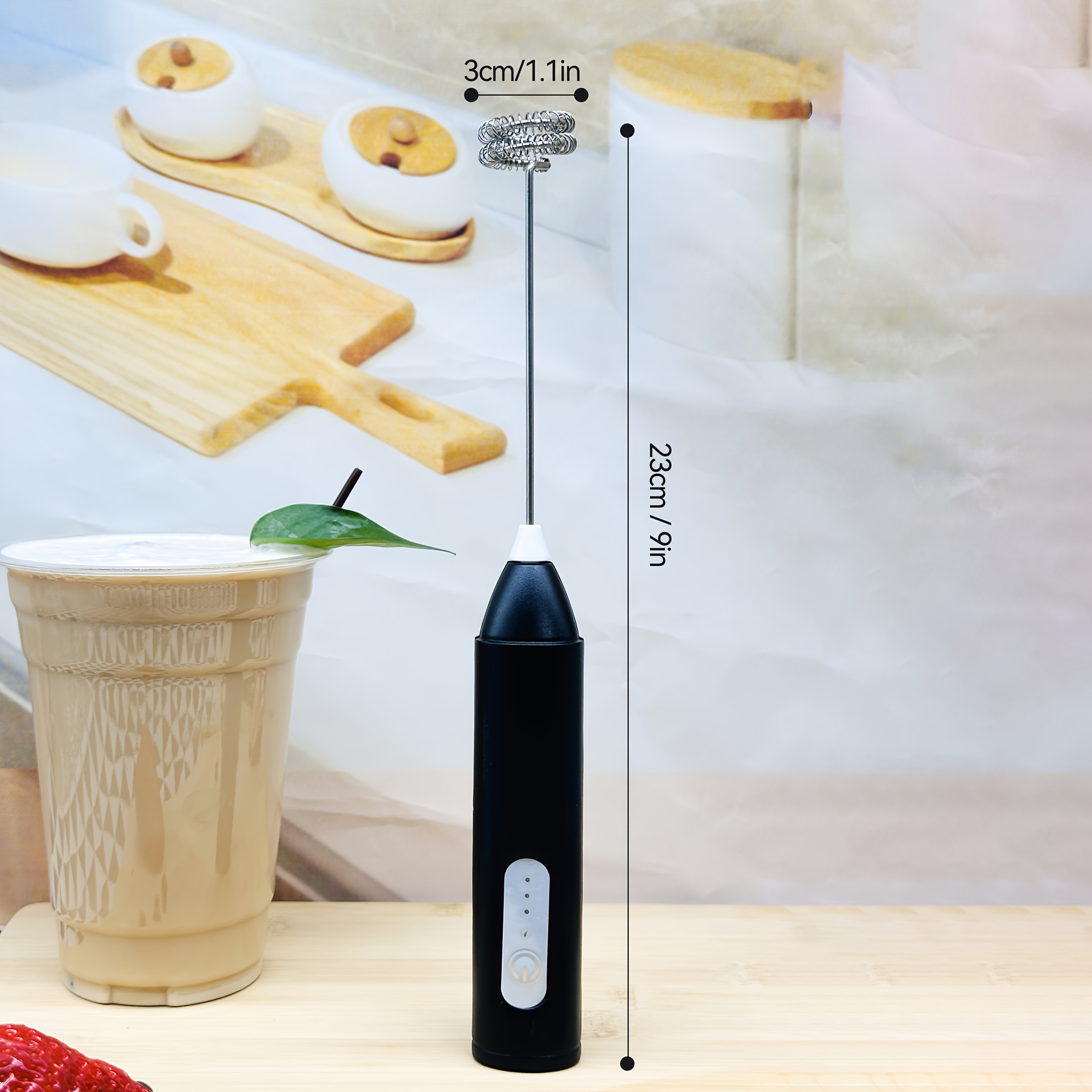 Mousseur à Lait Électrique Portable en Acier Inoxydable Mixeur Batteur à Oeufs à Main Outil de Cuisine - Electroménager