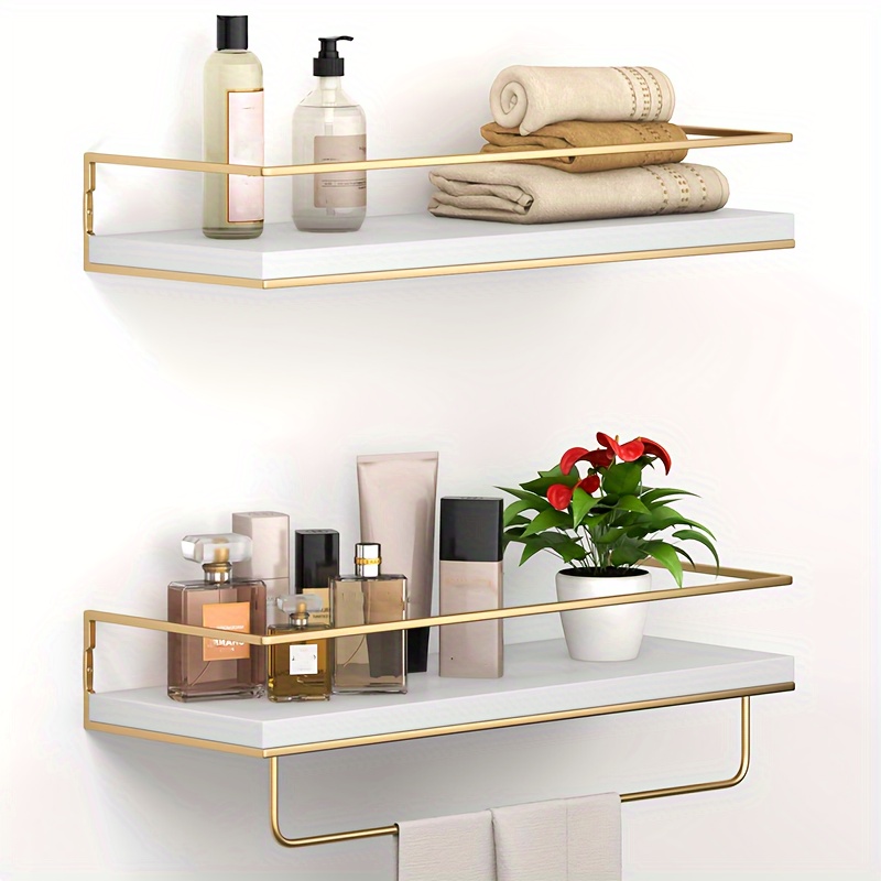 

Jcjx Floating Shelves Set: 2 Towel , Decorative Shelves For Bathroom, , , And ()