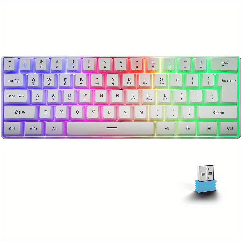 

Mambasnake 61-key Wireless Gaming Keyboard, Ergonomic Design, Low Noise, Bt 5.0 & 2.4g Wireless Dual Modes, Rgb Backlit, Suitable For Pc/tablet/mobile Phone