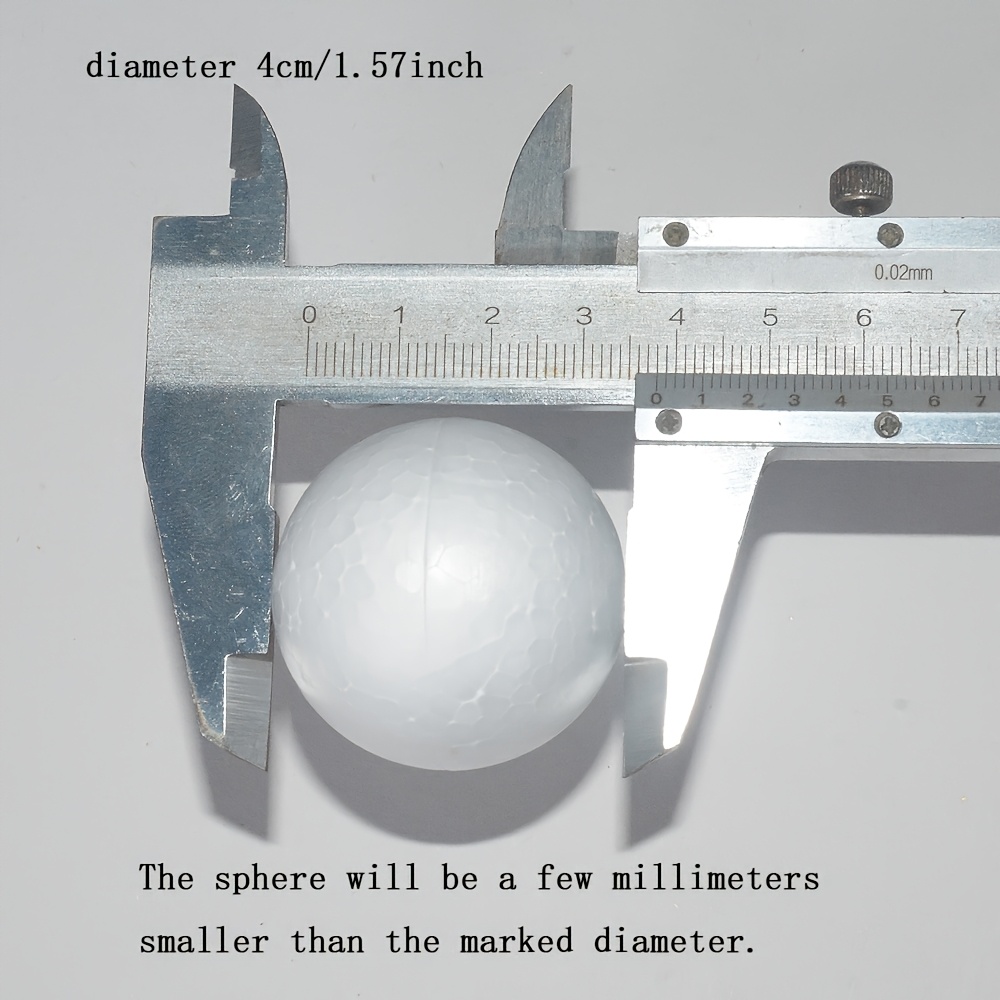 TEMU Palla di polistirene espandibile da 4 cm di diametro, adatta per progetti di artigianato, e materiali a , progetti scolastici, scene artistiche,
