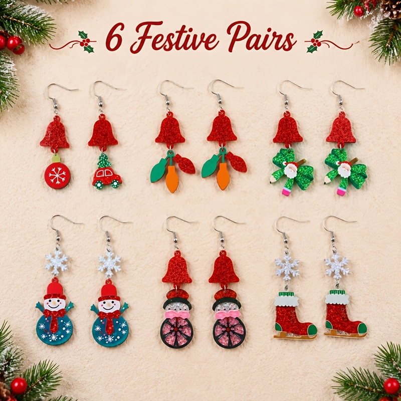 Creative Snowman Acrylic Drop Earrings