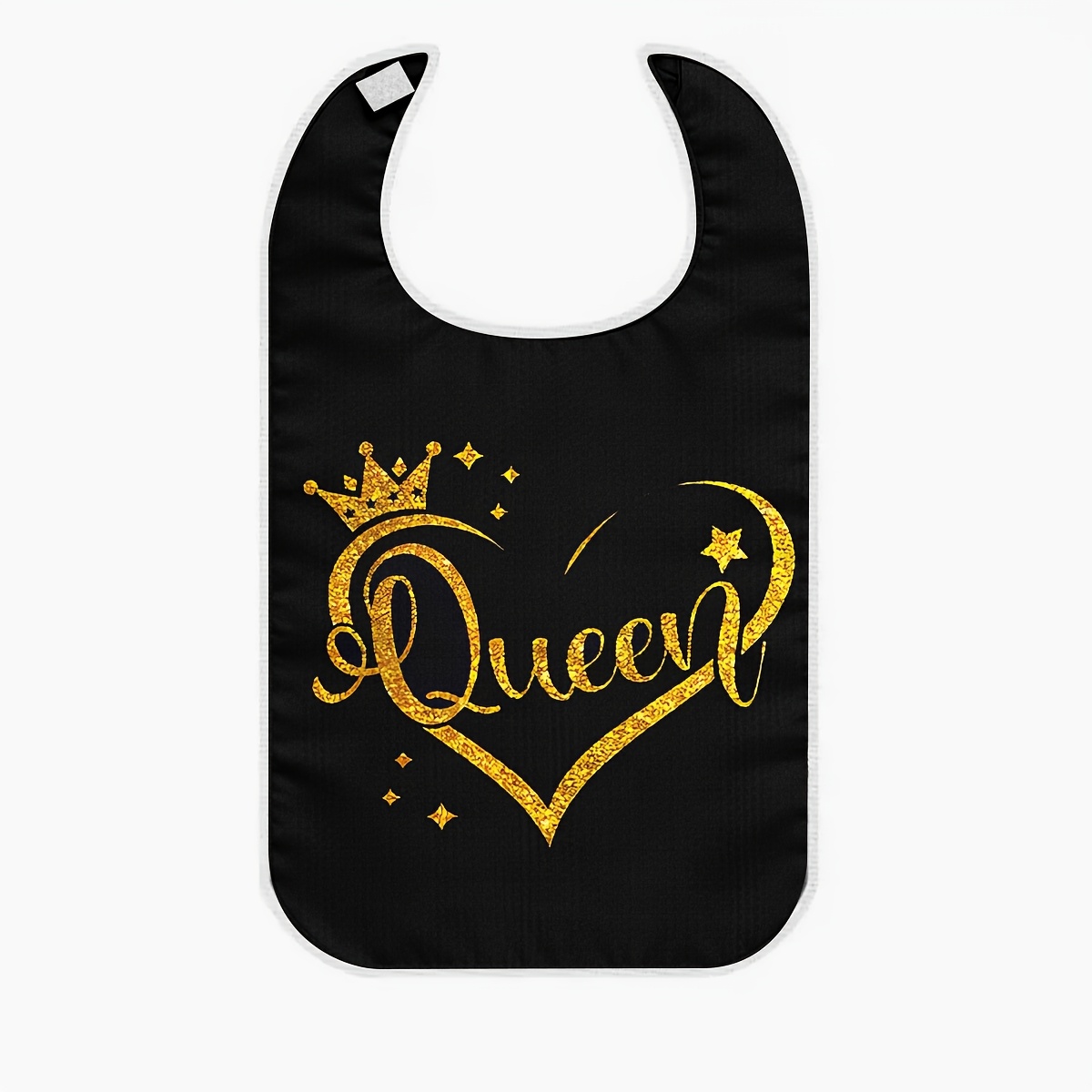 TEMU 1pc Adult Bib With Glitter Text Heart Print For Dining And Daily Use