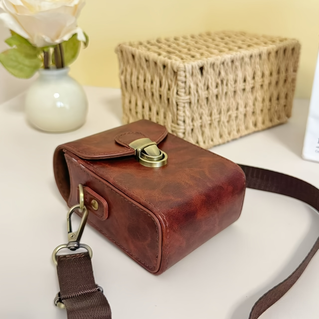 708 vintage camera bag adjustable strap shockproof Temu New Zealand