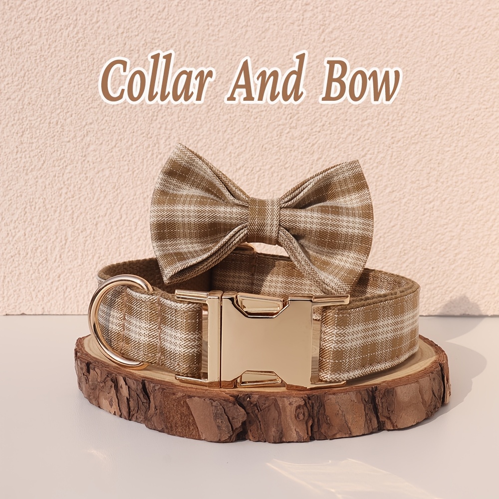 TEMU Customized Personalized Adjustable Floral Style Dog Collar And Bow Heavy-duty Plastic D-ring For Attachment Quick Release Floral Style Colors