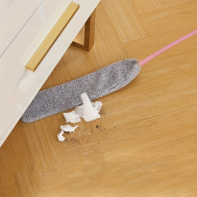 

Compact Pink Dusting Mop - Perfect For Under Bed, Sofa & Hard-to-reach Areas | Electrostatic Cleaning Tool For Home Use