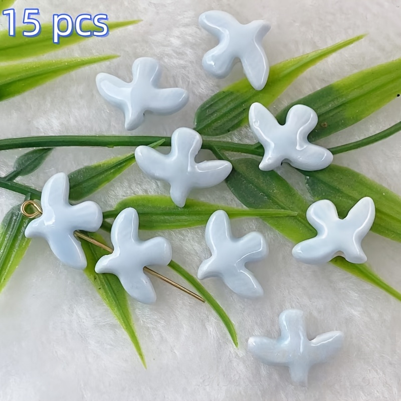 TEMU Lot de 15 perles en céramique , fournitures de bricolage, matériaux de loisirs créatifs, décorations de vêtements, accessoires, composants de