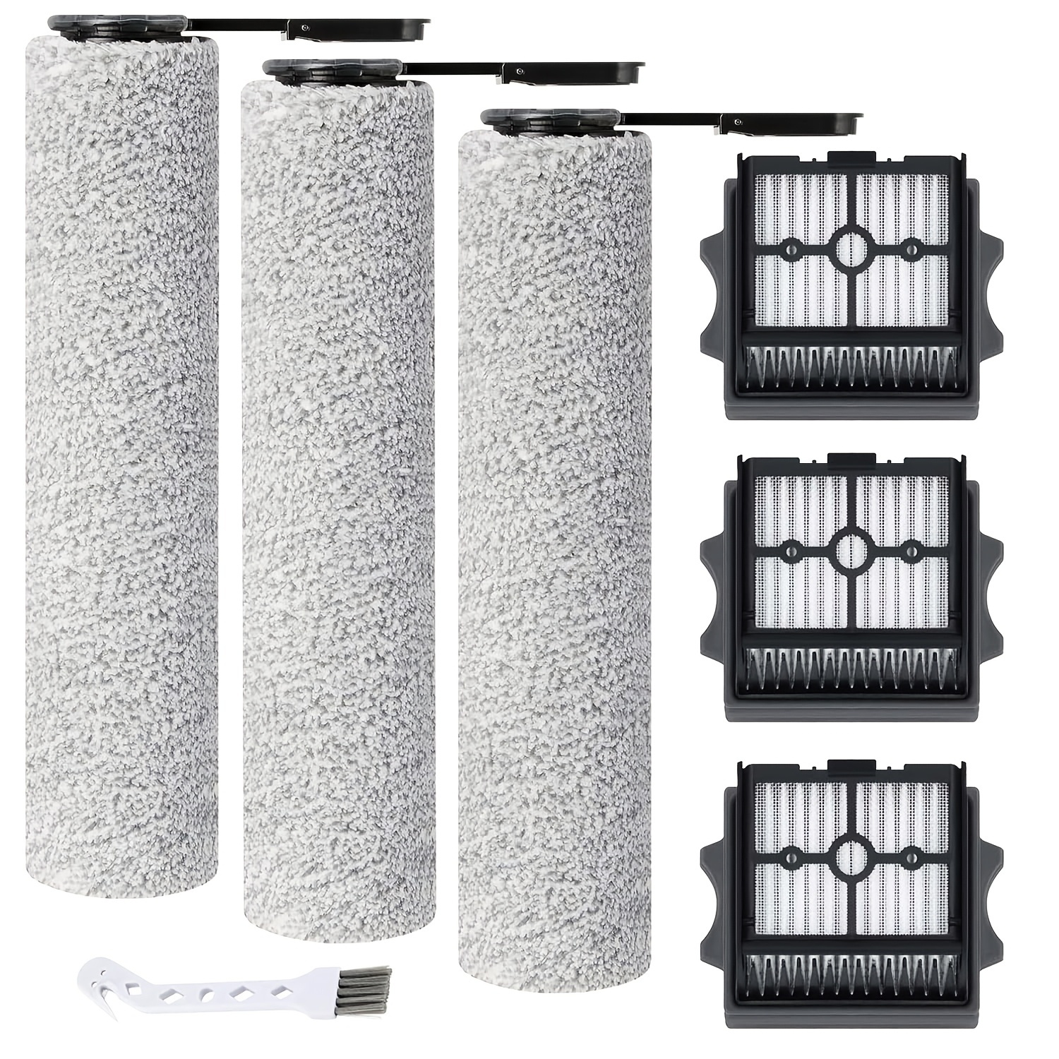 Image of Replacement Components For The For Stretch S6/s7 Stretch Ultra/switch S6 Cordless Wet And Dry Vacuum Cleaner, Including 3 Roller Brushes, 3 Hepa Filters, And 1 Cleaning Brush