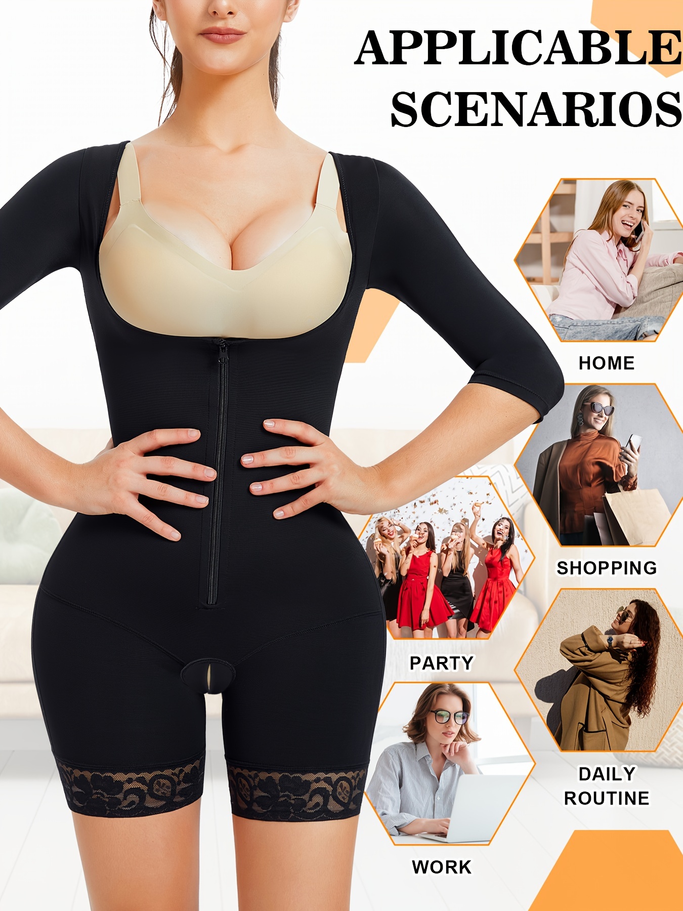 Sleeveless Shaping Bodysuit, Tummy Control Compression Body Shaper, Women's  Underwear & Shapewear