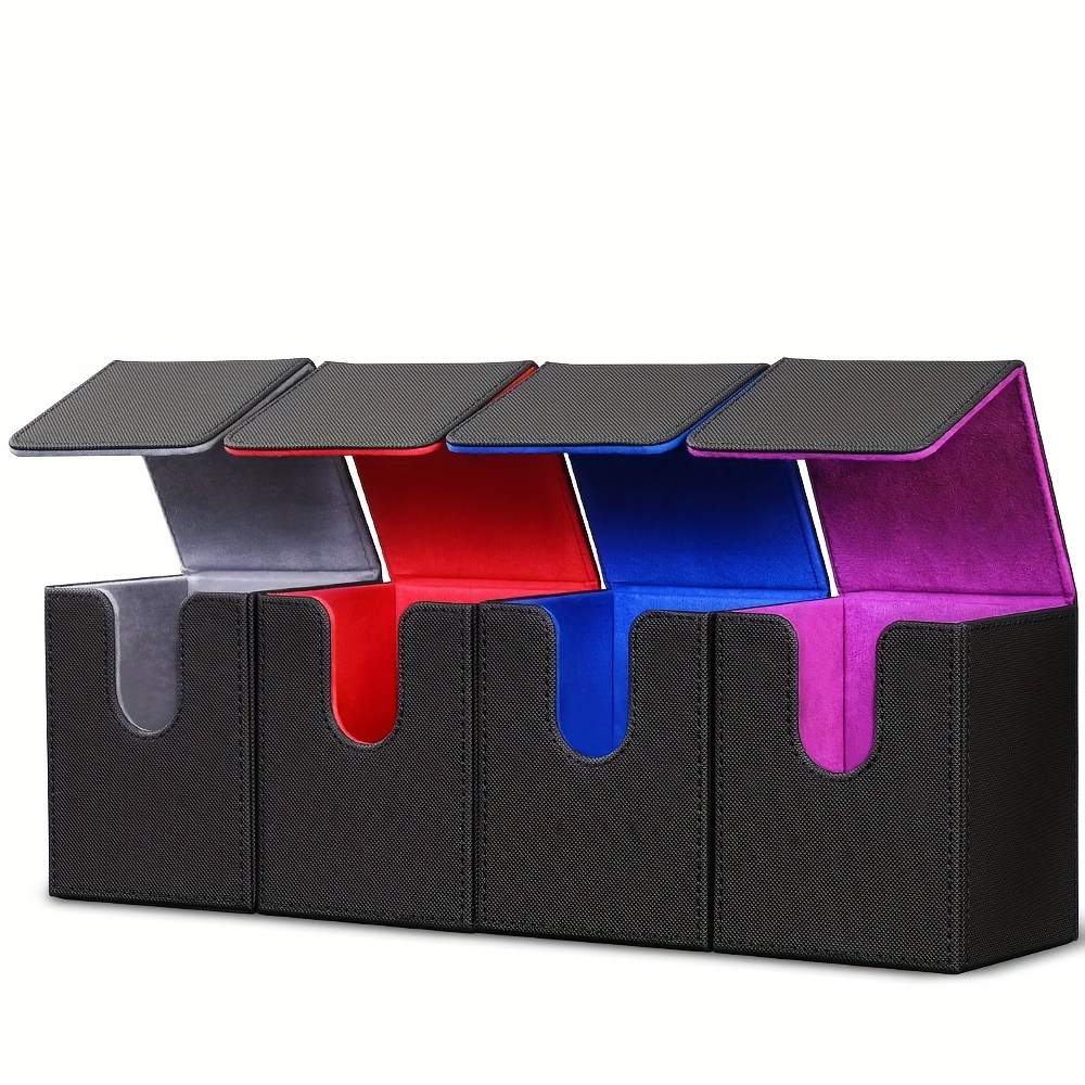 4 Pack Card Deck Box, PU Leather Magnetic Closure