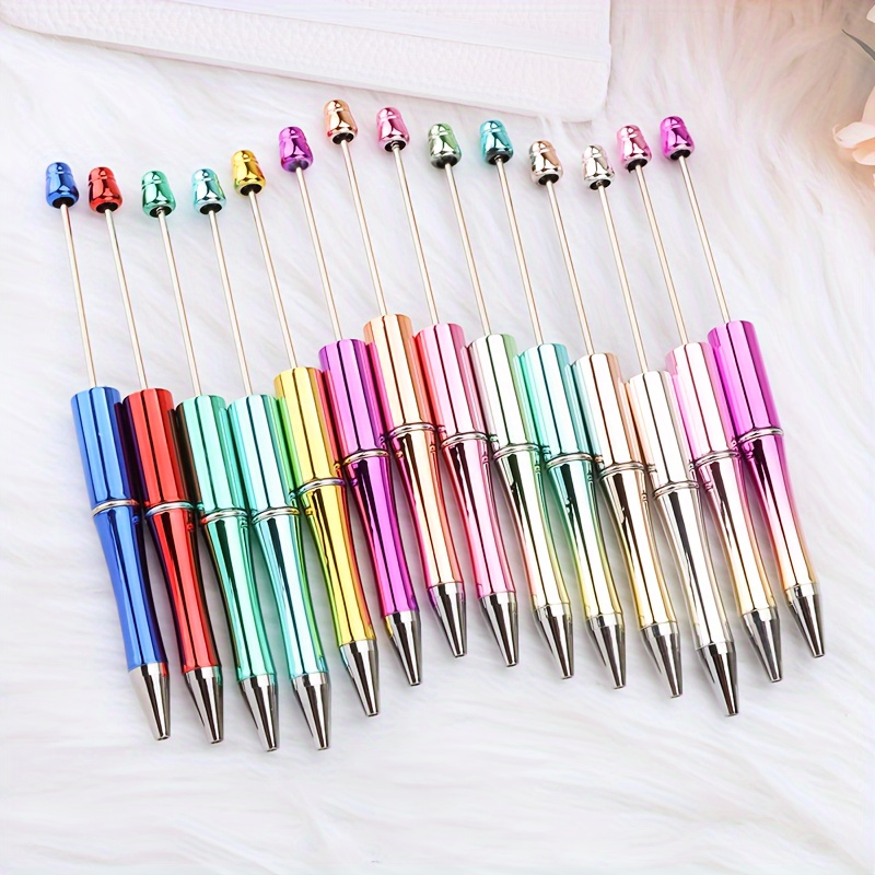 

20pcs Gradient Dazzle Colorful Beadable Pen Ballpoint Pen For Dly Crafting Making School Supplies Make Decorate Gifts