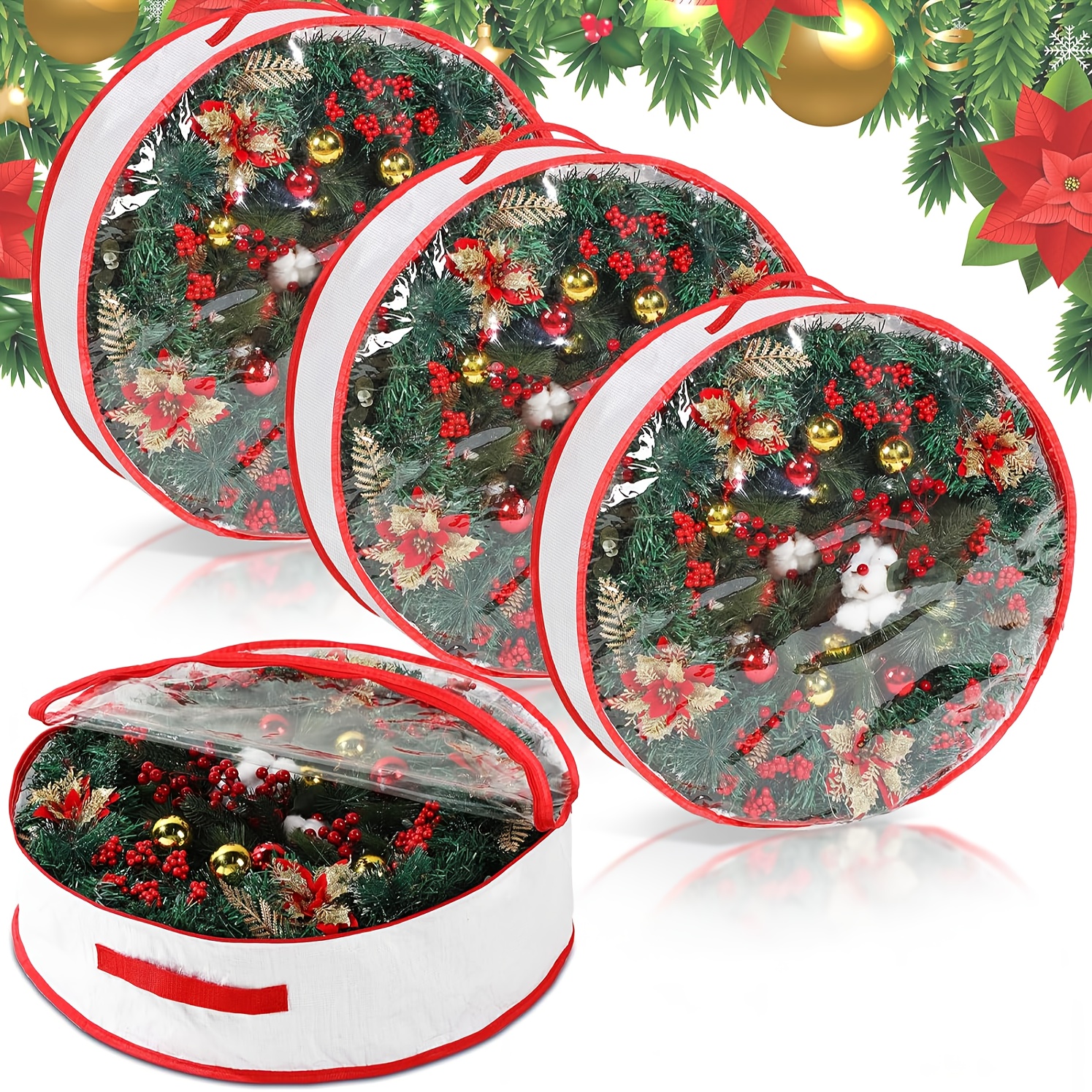 Christmas Storage Containers YOOFAN 26-Inch Wreath Storage Bag