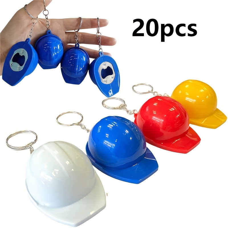 Porte-Clés Casque Ouvre-Bouteille - Lot De 4, Alliage De Zinc, Design Chapeau De Sécurité, Déco Pratique - 6