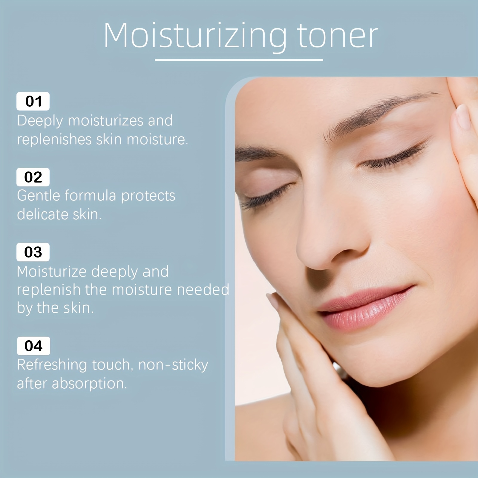 moisturizing toner contains niacinamide   and other ingredients hydrating and moisturizing   skin tone delicate and tender skin daily   care toner Product details 4