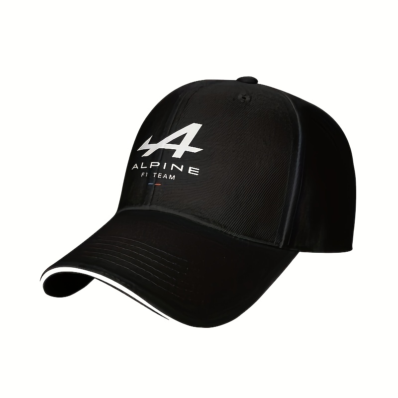 

Casquette de Baseball Alpine F1 pour Hommes - Légère, 100% Polyester, Sportive Noire avec Logo Blanc, Lavable à - pour le Port Décontracté et en Extérieur