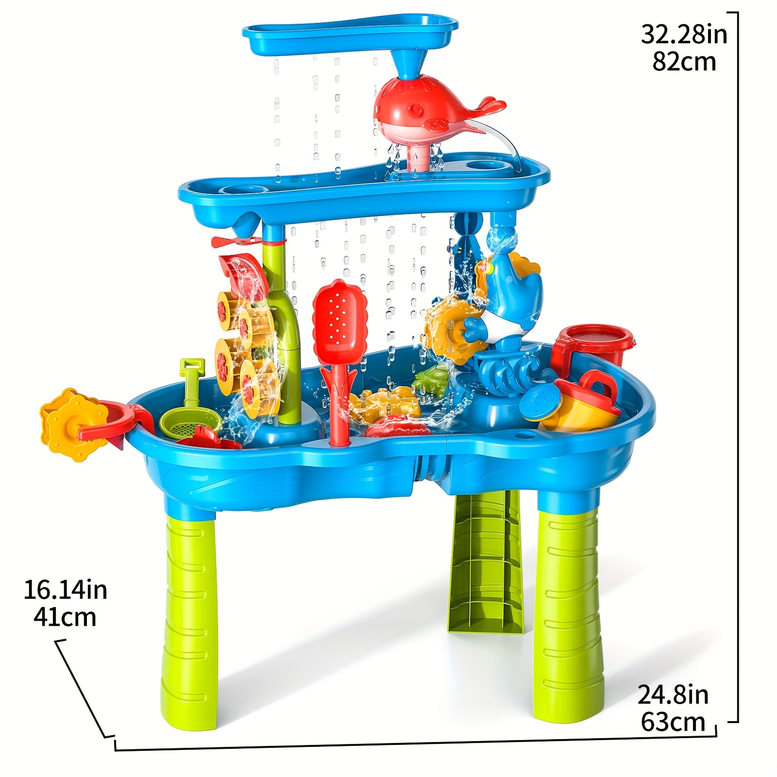 Image of Baby Sand Water Table For Toddlers, 3-tier Sand And Water Play Table Toys Kids, Activity Sensory Tables Outside Beach Toys For Toddler Boys Girls Age Gift [random Accessory Color]
