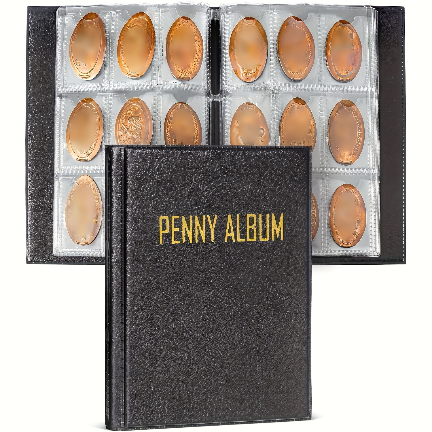 Álbum Para Monedas Prensadas De 10,7 X 15,5 Cm – Capacidad Para 108 Piezas – Organizador De PVC Con Fundas Protectoras – Ideal Para Billetes, Cuartos Y Sellos – Ligero Y Portátil