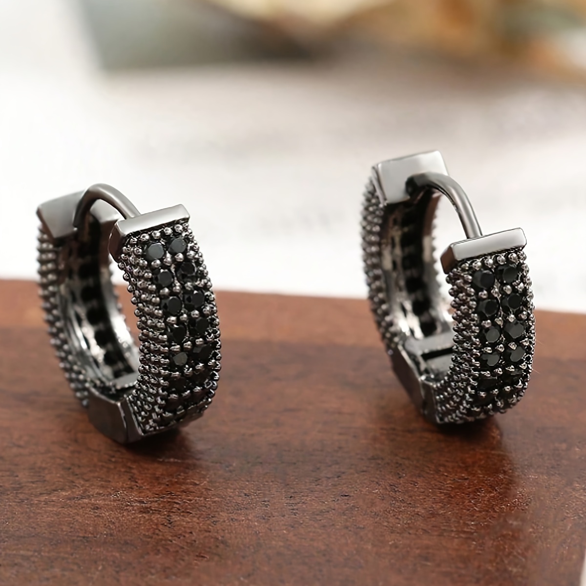 Luxurious Copper & Cubic Zirconia Colorful Hoop Earrings - Vintage-Inspired, Nickel-Free for Casual Attire & Gifting