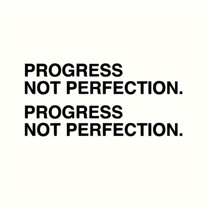 Image of 2pcs "progress Not Perfection" Inspirational Vinyl Decals - Motivational Mirror & Wall Stickers For Laptop, Car, And Truck Decor, Motivational Decor|elegant Script Design| Sticker, Cute Stickers