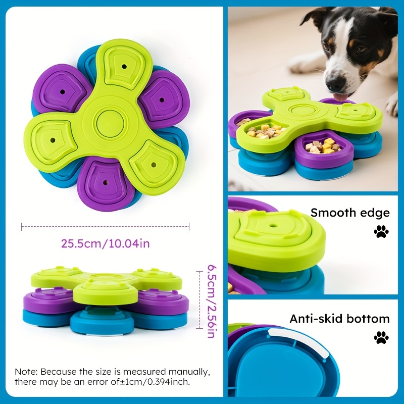 Dog Slow Feeder Bowl Three-Layer Flower Rotating IQ Pet Sniffing Obstacle IQ Training Slow Feeder