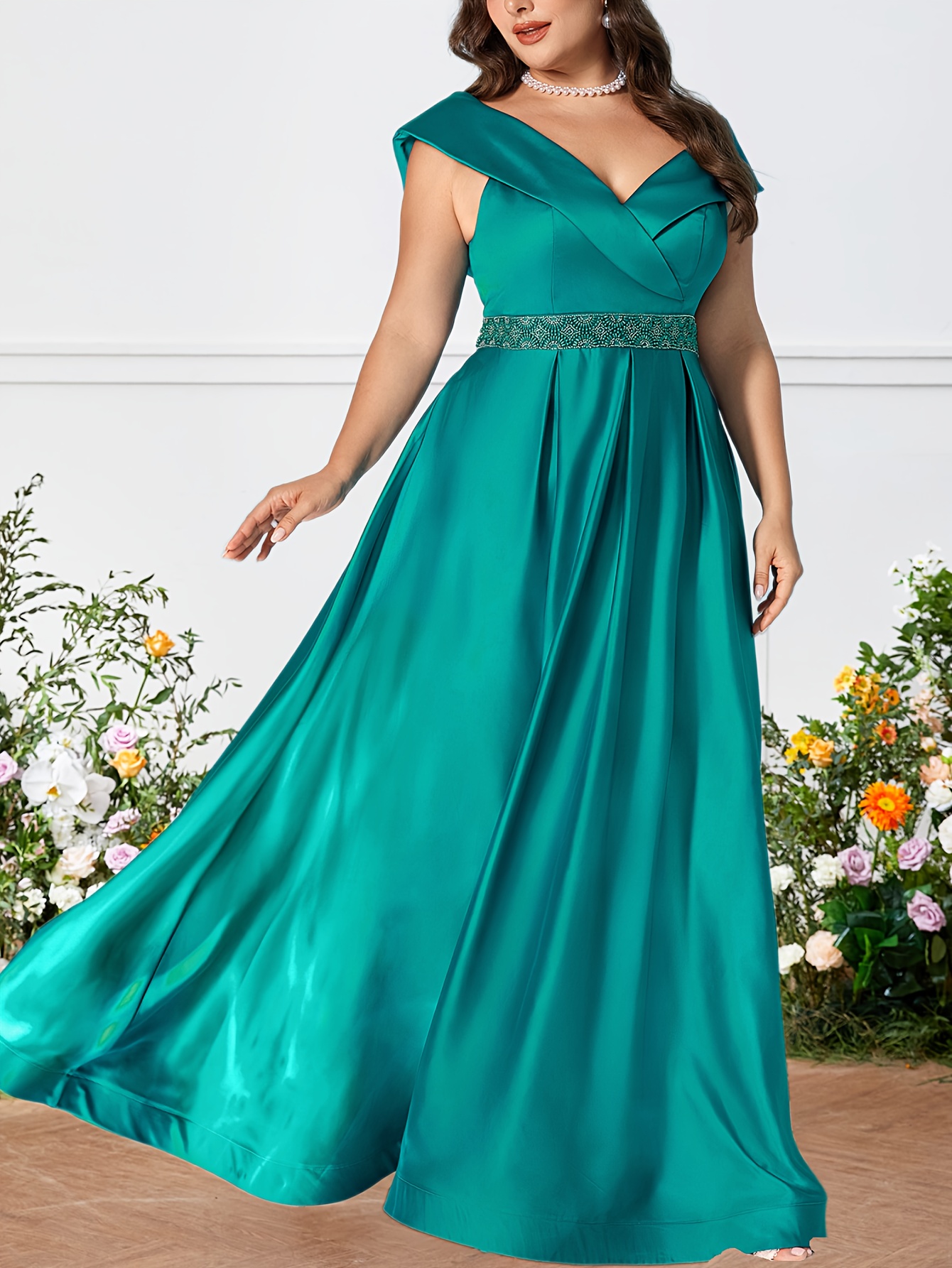 blue dress for baby girl Plus-Size Long Sequin Butterfly Prom Dress main image 0