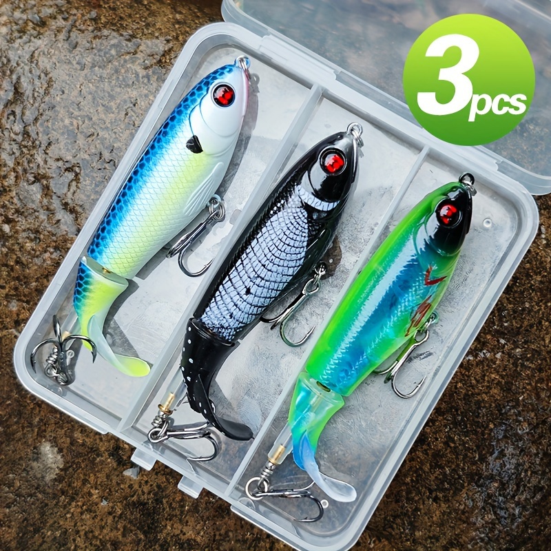 

3-piece Realistic Hard Bait Fishing Lures - Durable Abs, Floating Pencil Design For Freshwater & Saltwater Angling Fishing Accessory Fishing Reel