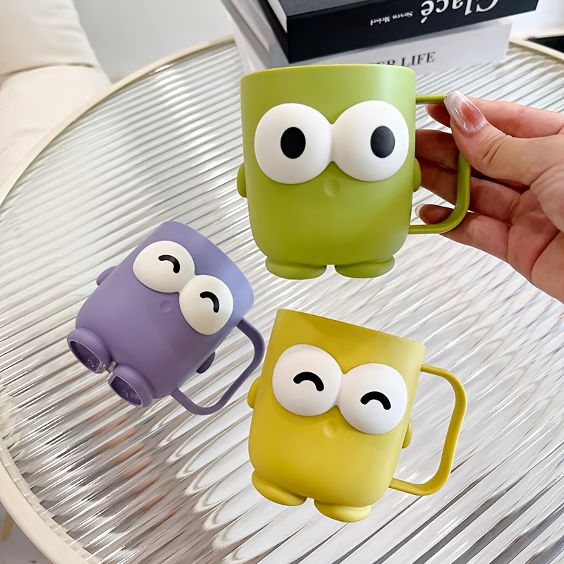 

1pc Cute Cartoon Toothbrush Holder, Multifunctional Oral With Instagrammable Handle, Unscented, Ideal For Student Dorms And Home Dental Hygiene Set