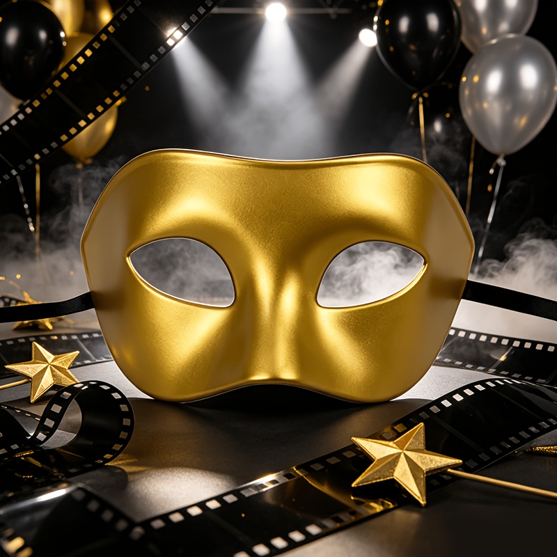 4-pack Masquerade Mask Party Set, Golden and Silvery