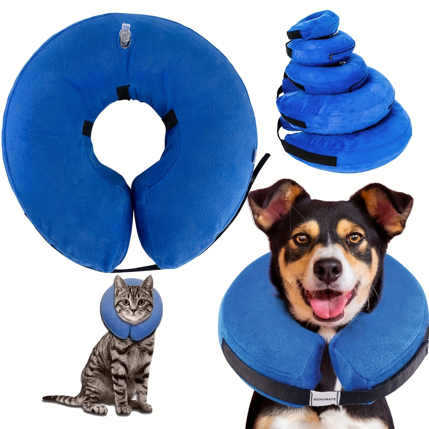 Elizabethan Collar Neck Pillow For Dogs Adjustable Pet Recovery