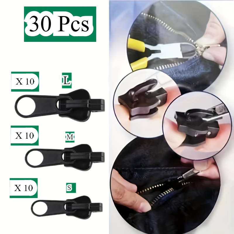 TEMU Fixed Zipper Repair, Zipper Slider Repair, Fixed Zipper Detachable Rescue Replacement Jacket Instant Zipper, Luggage Sewing & Supplies
