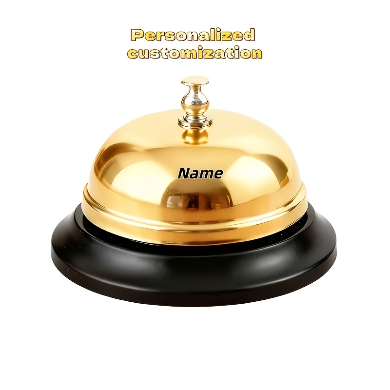 TEMU Personalized Vintage Golden Bell Suitable For, Office, Bar & Restaurant - Name/text/, Multi-functional Doorbell, System & Pet Training, No