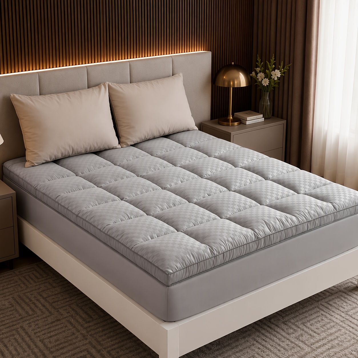 TEMU Single-piece 3d Quilted Stable Bed Cover, Soft And Breathable Skin-friendly Fabric, Keeps You Comfortable For Sleep All Year Round, Easy To Care
