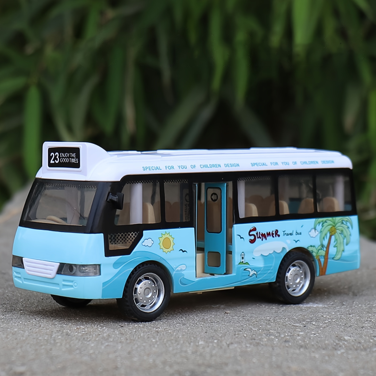 

Inertia And Impact Resistant Simulation Bus, Sound And Light Bus Toy Car, Open Door Bus Model, Suitable For Children's Creative Birthday Gift