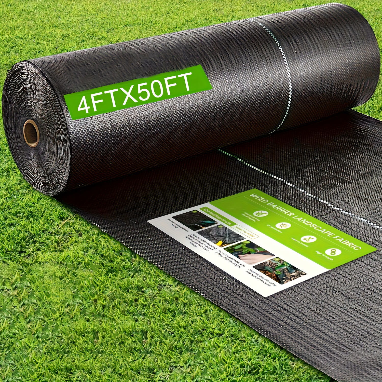 TEMU 1 Roll Heavy-duty Weed Barrier, A Landscape Fabric Suitable For Vegetable Gardens, Landscape Design, Driveways, And Commercial Applications And
