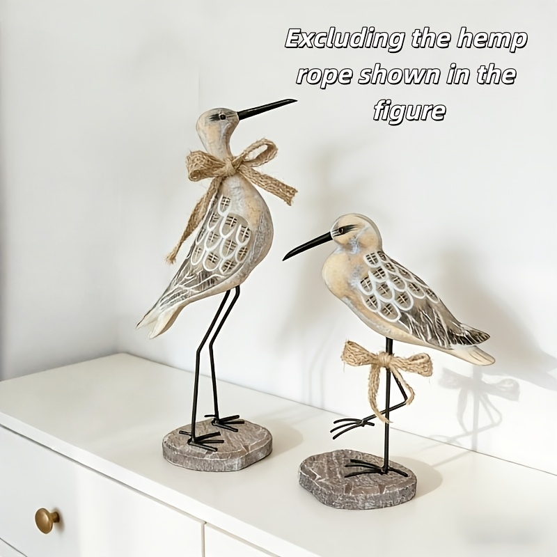 Image of 2pcs Seagull Decor - Wooden Vintage Seagull Home Decor, Home Decor For Desktop, Entryway, Bar, School, Store, And Other Spaces, And Versatile Style