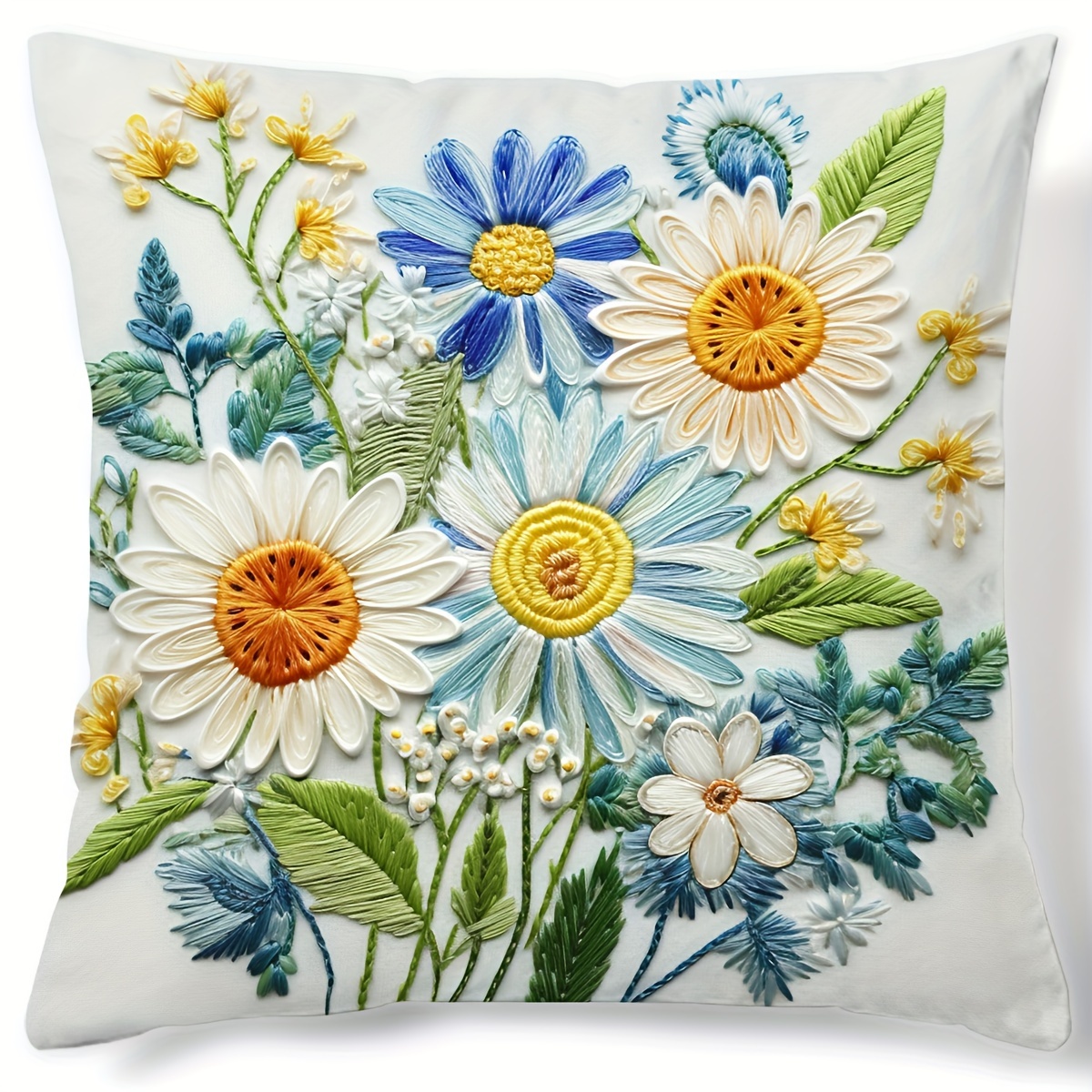 

1pc, Digital Printed Pillowcase With Plant And Flower Patterns