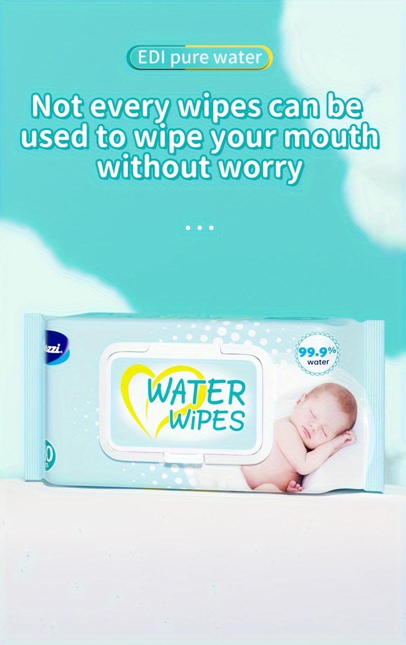 MIOSZZI Baby Wet Wipes 99.9% EDI Pure Water No Fluorescent Agent Zero Additives For Sensitive Skin Newborn Can Use Aloe Vera Extrat Take Care Of Baby Skin Clean Baby Hand & Mouth Water Wipes Kids Cleansing Wipes Large Packing For Family Use