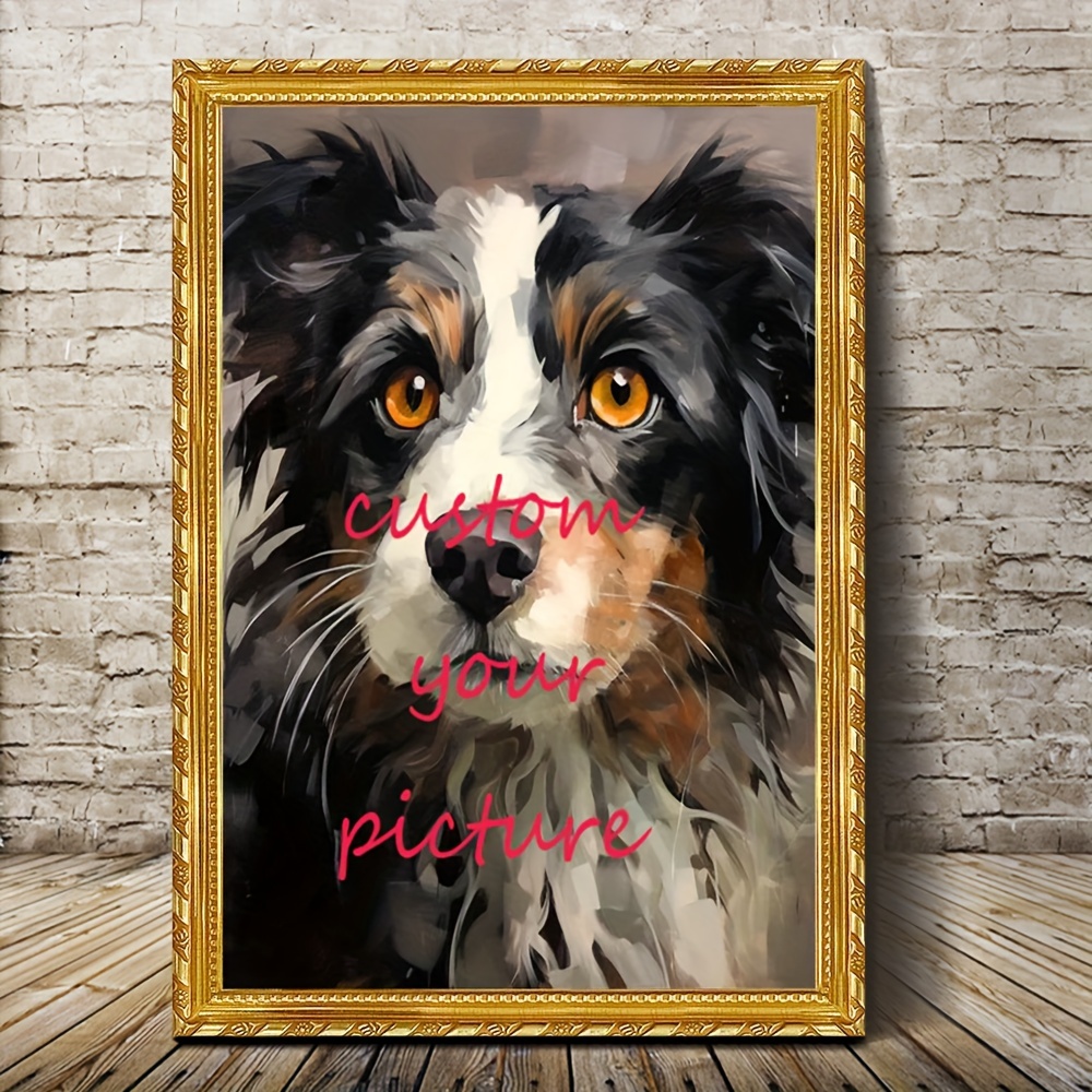 

Custom Pet Portrait Canvas Art Set, Ready To Hang Personalized , Wall Decor For Living Room And Bedroom - Major Material: Canvas