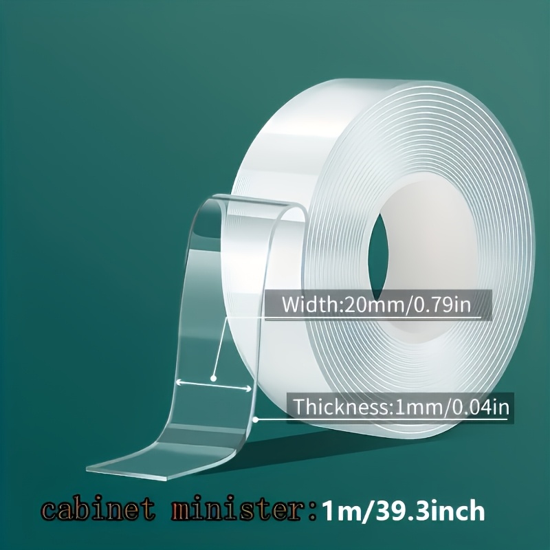 E-shop Vielseitiges Transparentes Doppelseitiges Klebeband - Wiederverwendbar, Starkes Acrylklebstoff, für Küchen, Badezimmer, Büros & Autos,