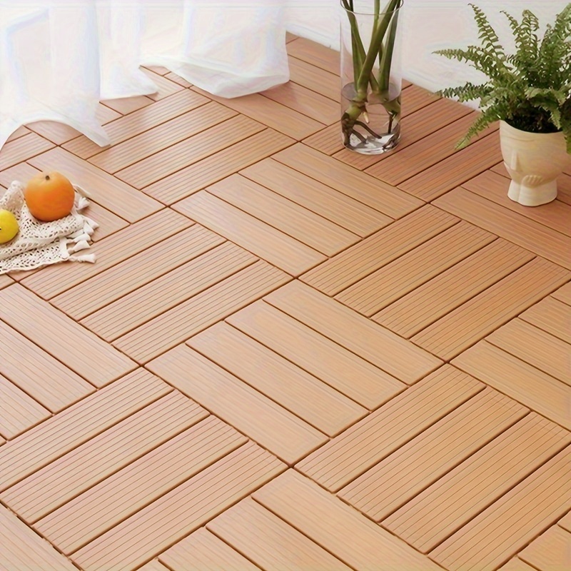 40pcs interlocking plastic floor tiles durable easy install waterproof indoor outdoor patio garden balcony flooring system