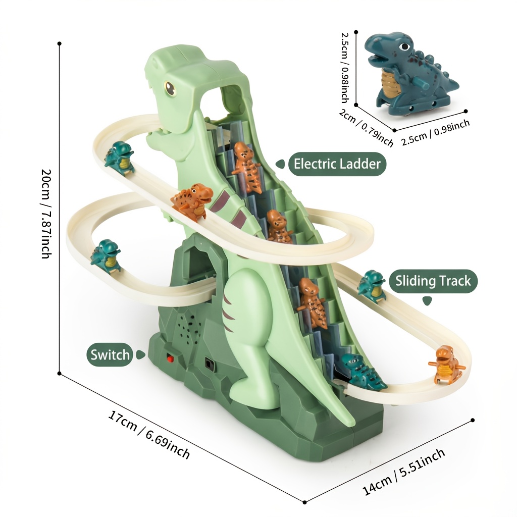 Dinosaur Assembly Puzzle Electric Slide Track Toy Car
