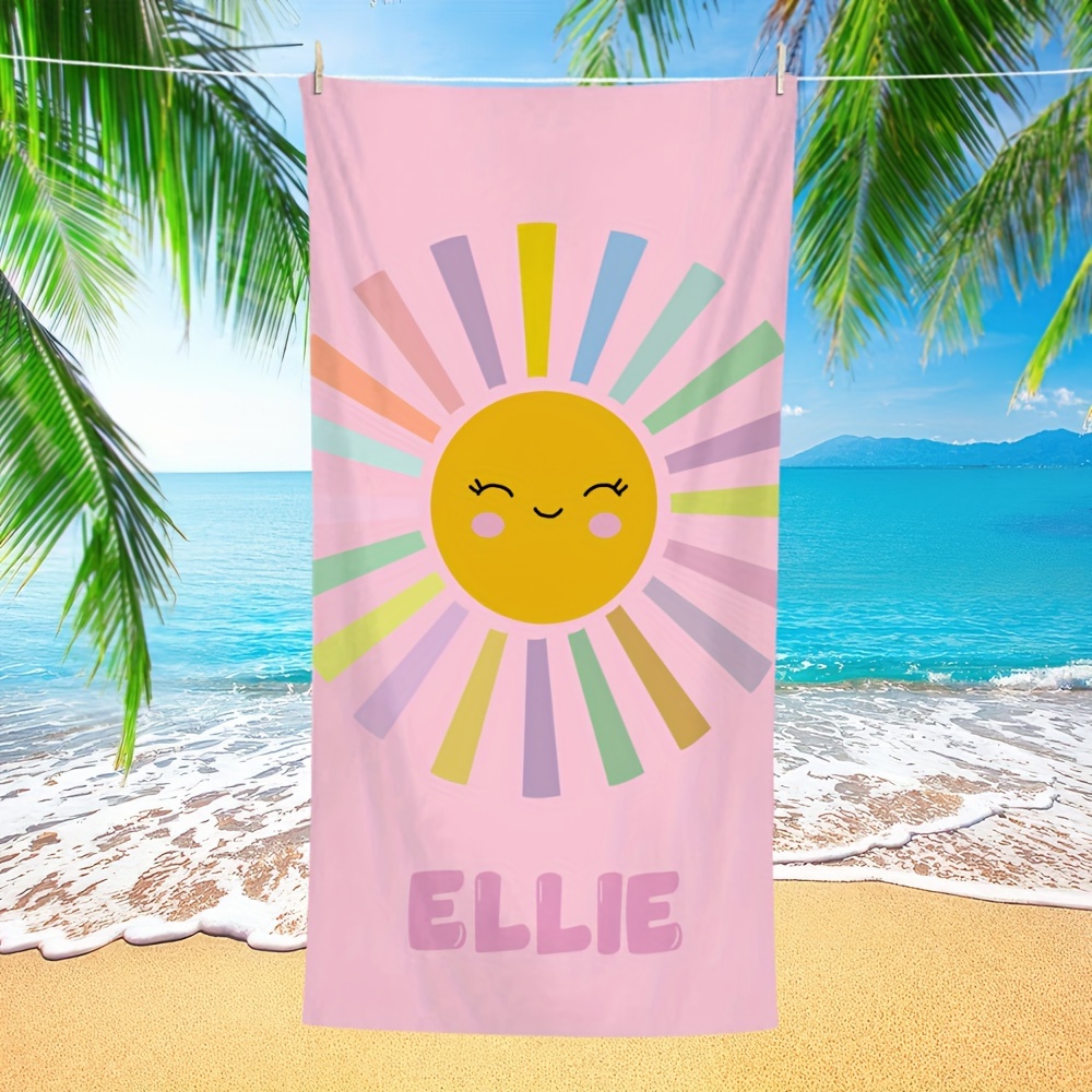 

Custom Face Beach Towel - Personalize , Bohemian Print, Large & Absorbent For Pool Parties, Summer , Perfect Gift For