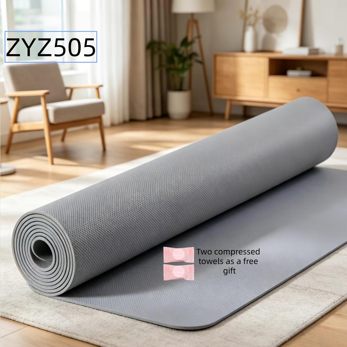TEMU Available In 5 Colors, Suitable For Yoga, Fitness, And Pilates. Non-slip. Includes 2 Free Compression Towels.