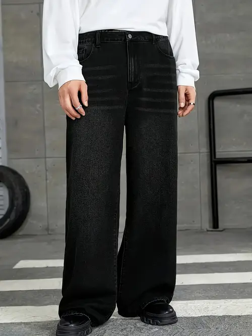 mens jeans waist straight tube loose fit hip hop street style casual and comfortable suitable for daily skateboarding business and outdoor activities