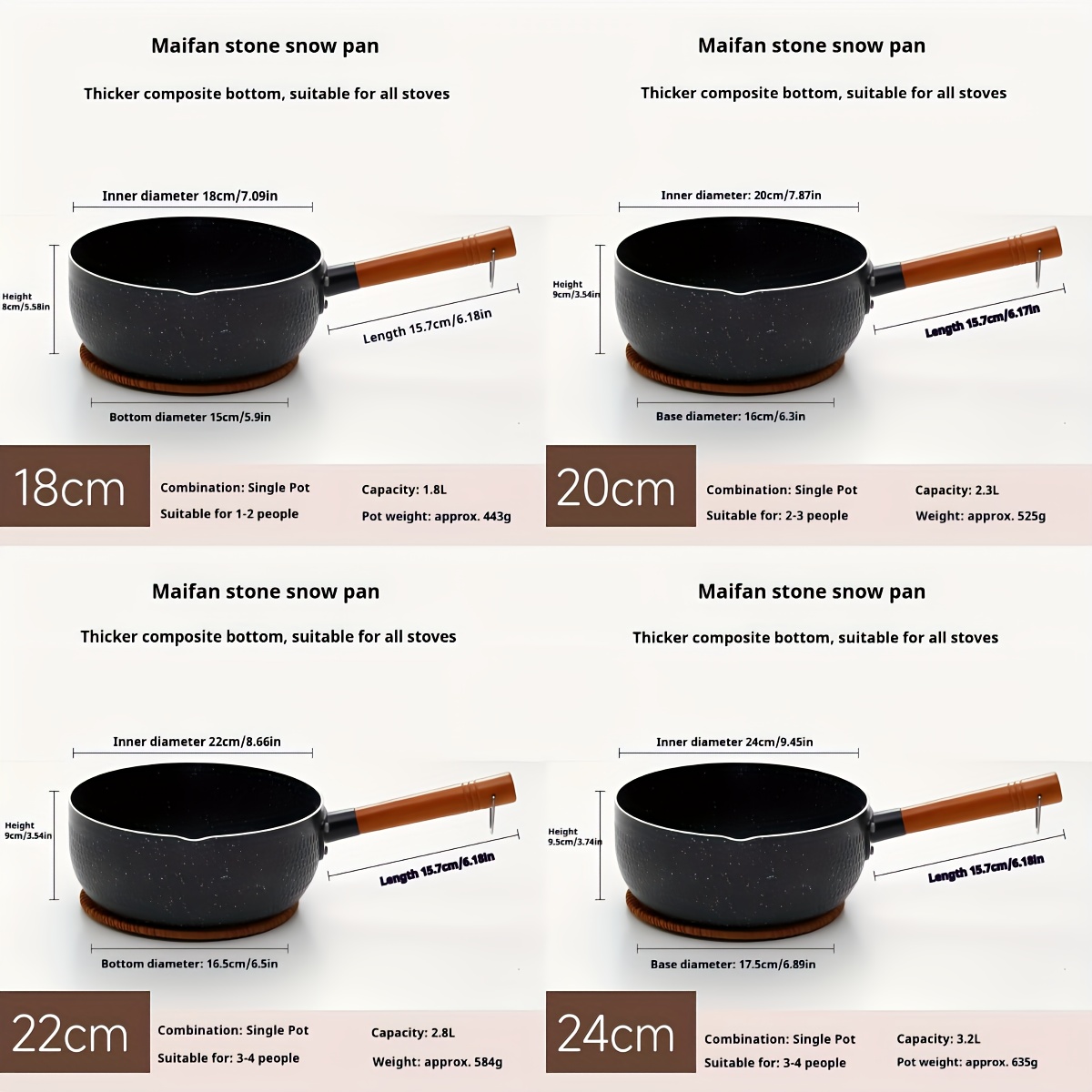 Maifan Stone Pot Stick Pan for Household Cooking