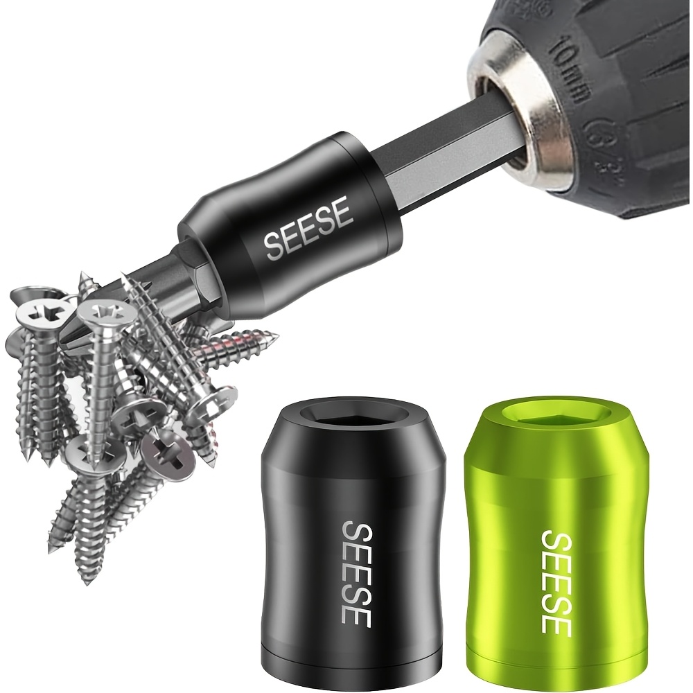 TEMU 2pcs Set 1.5inch Magnetic Screw Holder Set| Universal 1/ 4inch Hexagonal Shank Drill Bit Holder, Suitable For Diy Enthusiasts, , And Home Users|