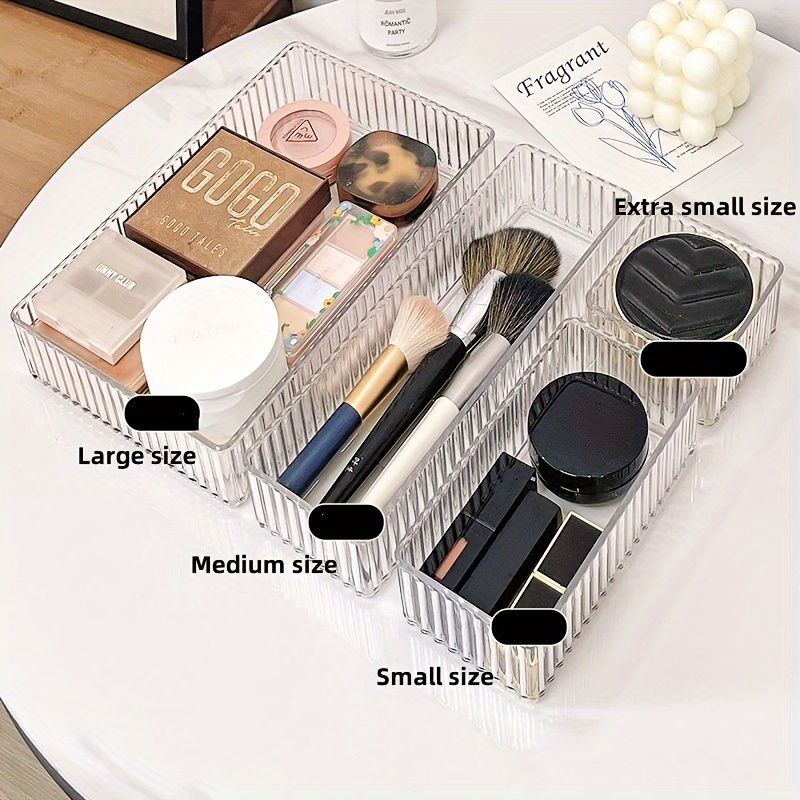 

1pc Acrylic Makeup Organizer - Multi-compartment Cosmetic Storage Box With Drawer, Ideal For Vanity, Bathroom & Living Room Decor, Lightweight & Power-free, Cosmetic Storage Organizer