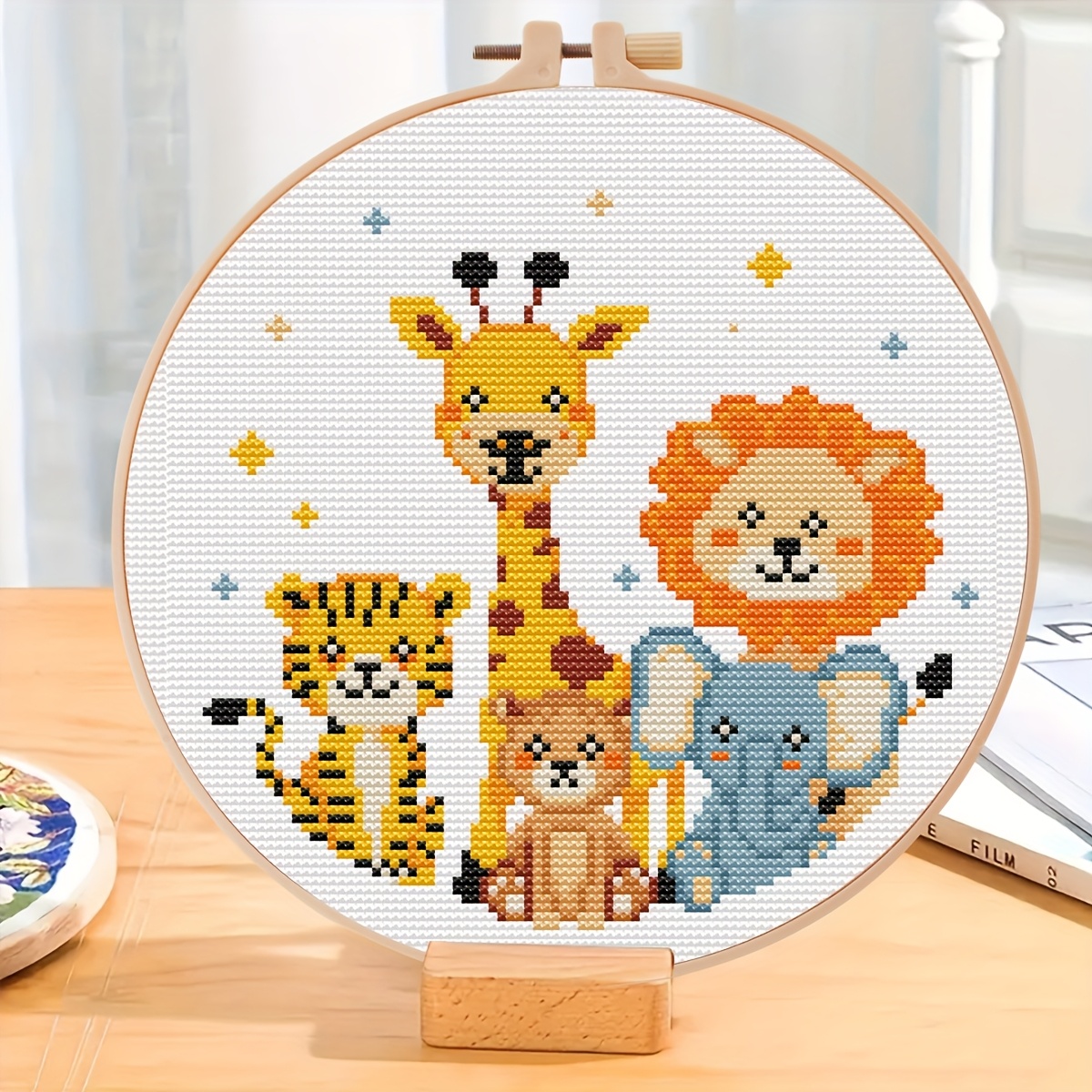 1個】24*24cm/9.8*9.8インチ 刺繍枠 クロスステッチキット 柄 初心者