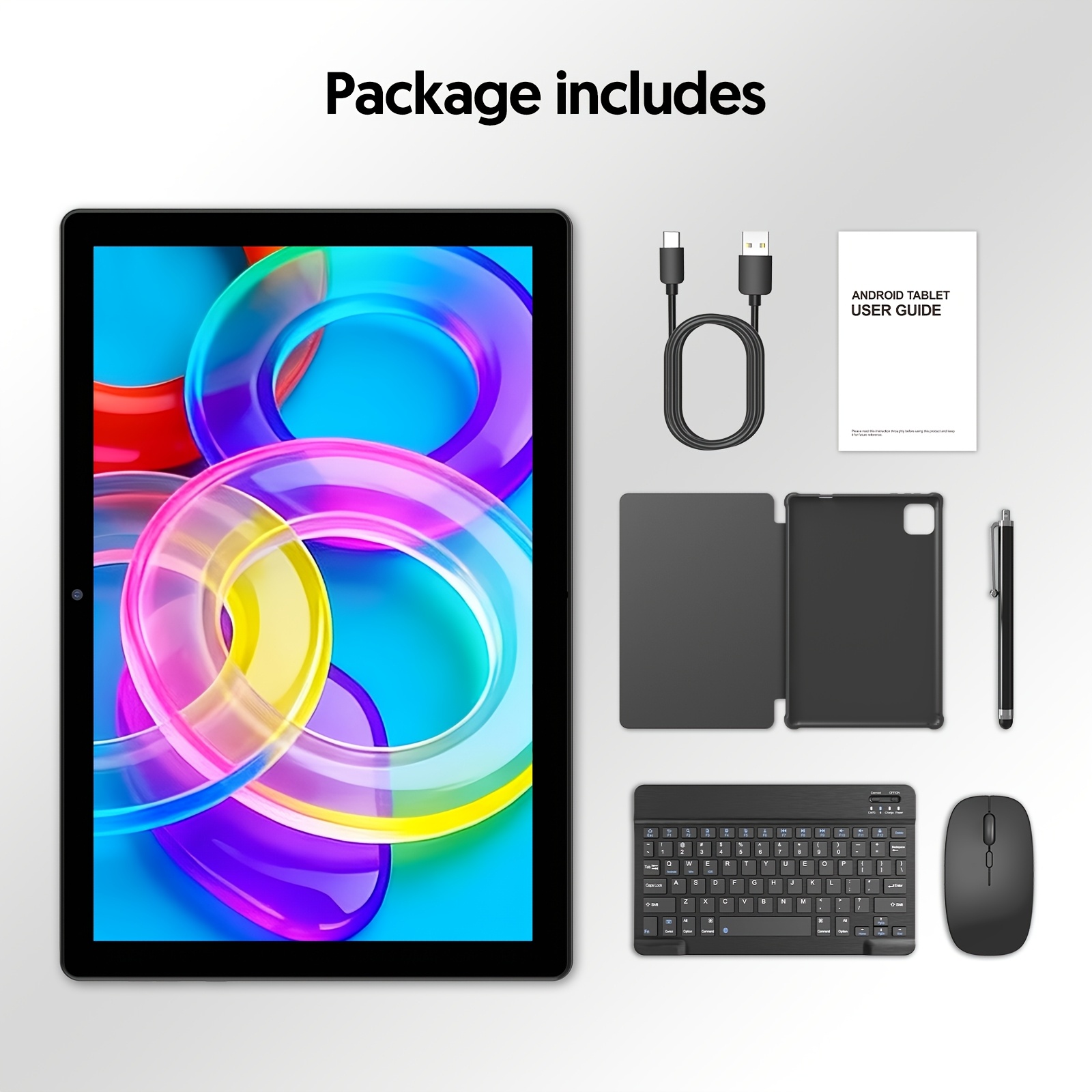 TEMU Tablette Android 15 : Équipée d'un processeur -Core, fonctionnement fluide, 12 Go (3 Go+9 Go) de RAM + 64 Go de ROM, extensible jusqu'à 1 To de